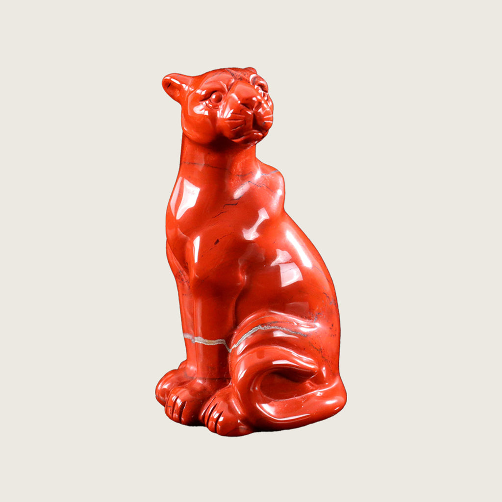 2.5" Red Jasper Leopard Carving  #CHA0021
