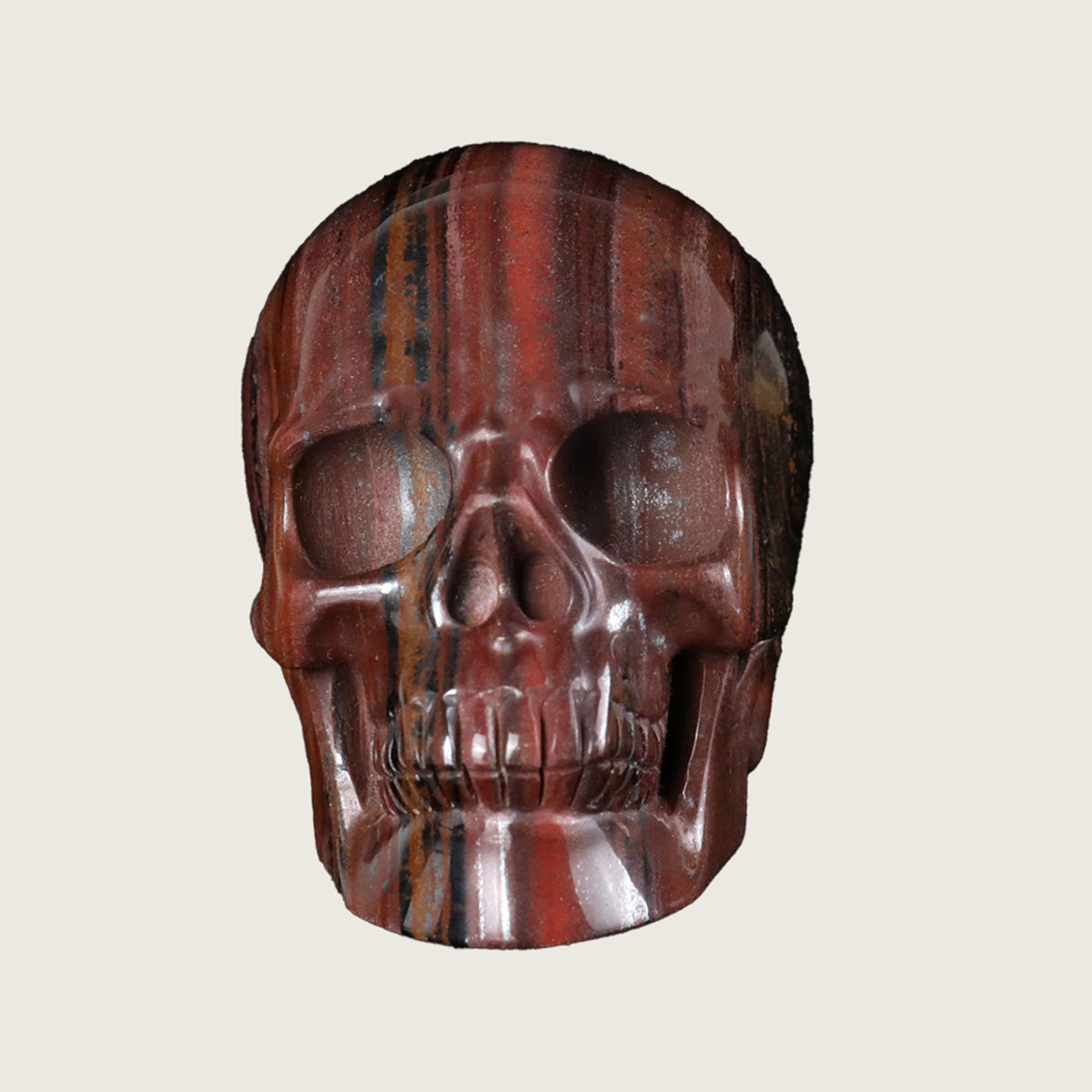 3.0" Tiger Iron Crystal Skull Carving  #SKH30043