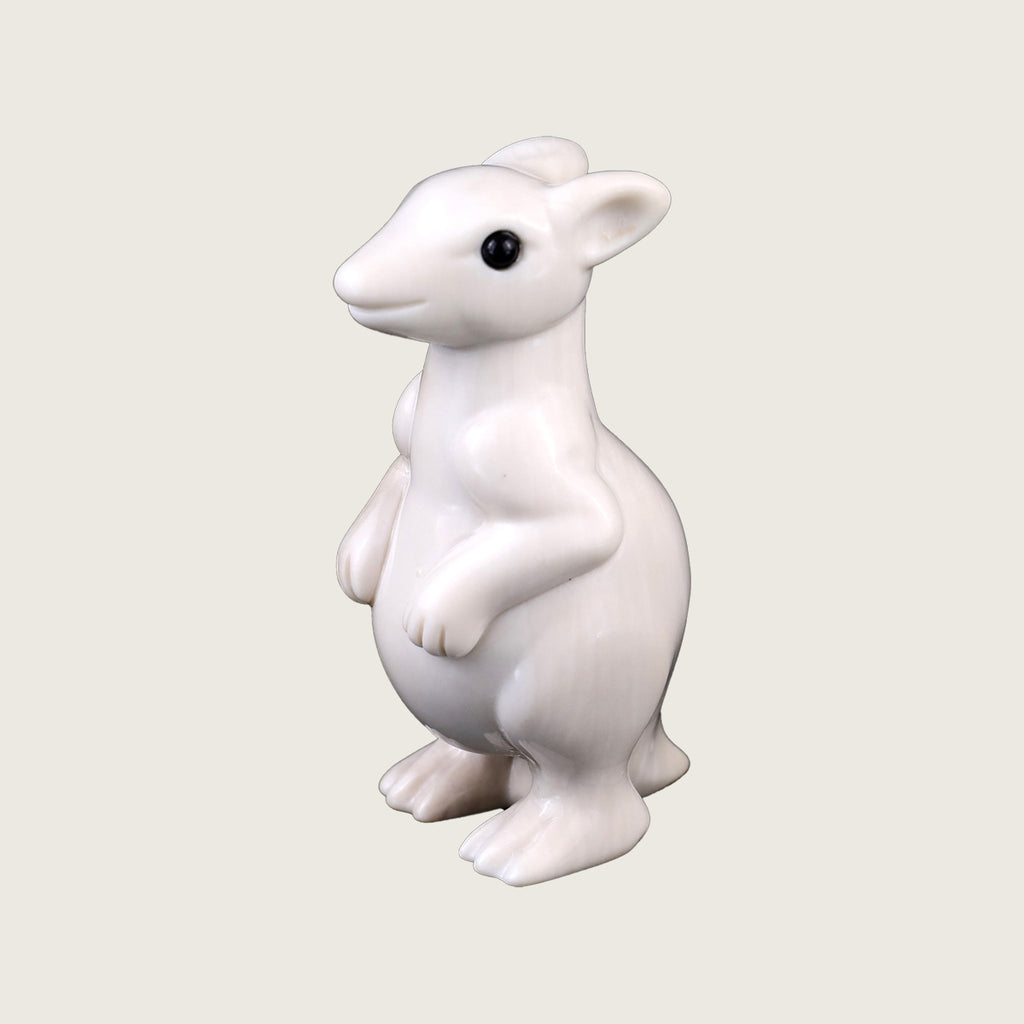 1.9" Ivory Jade Kangaroo Carving  #CHA0006