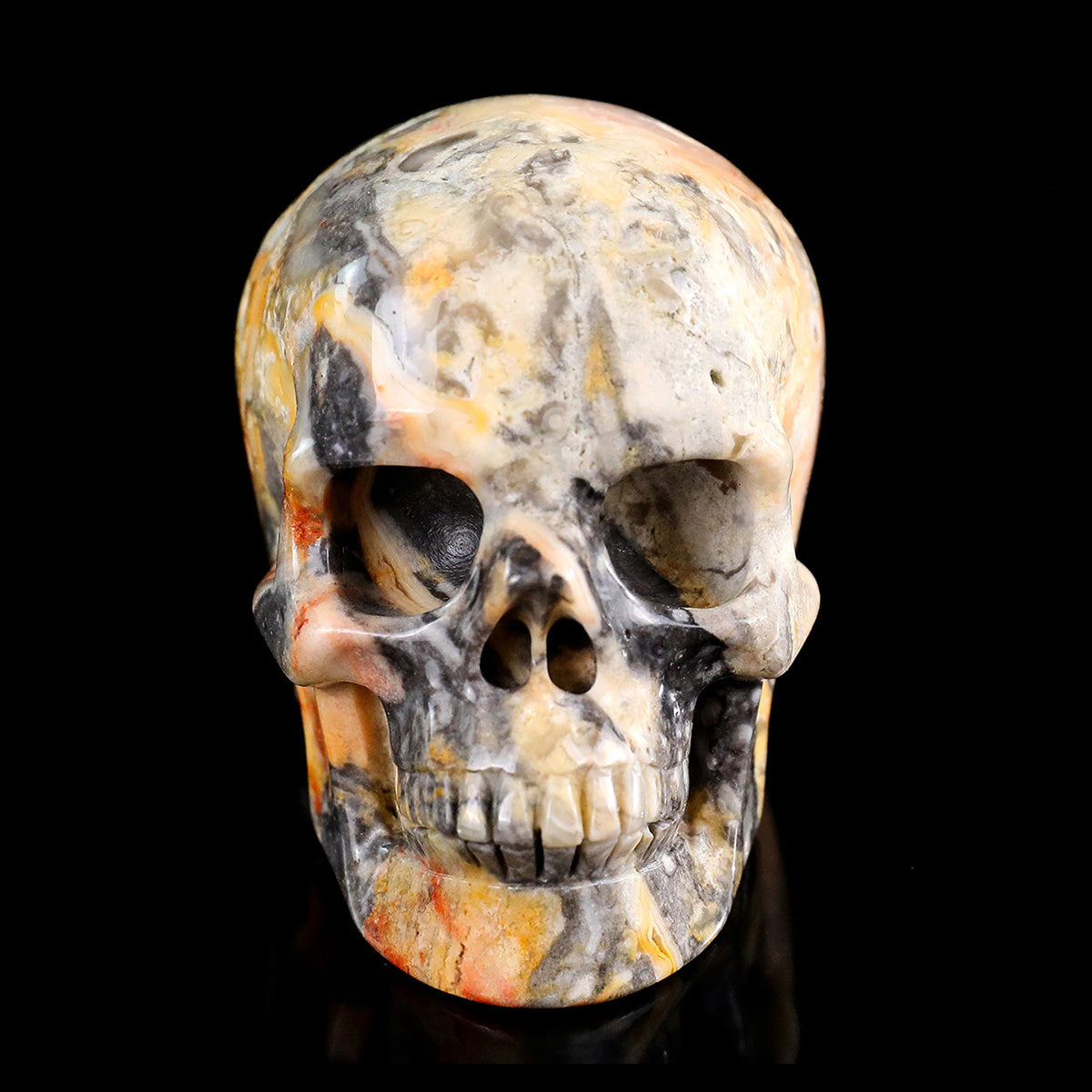 3.0" Crazy Agate Crystal Skull Carving  #SKH30115