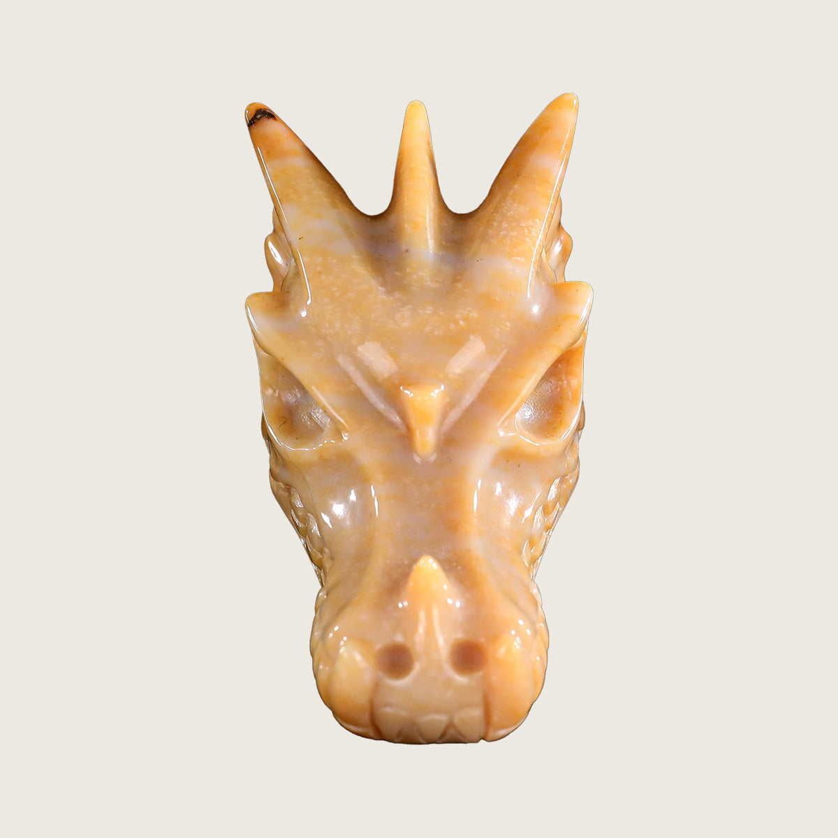 3.0" Chalcedony Jasper Dragon Skull Carving  #CSC0005