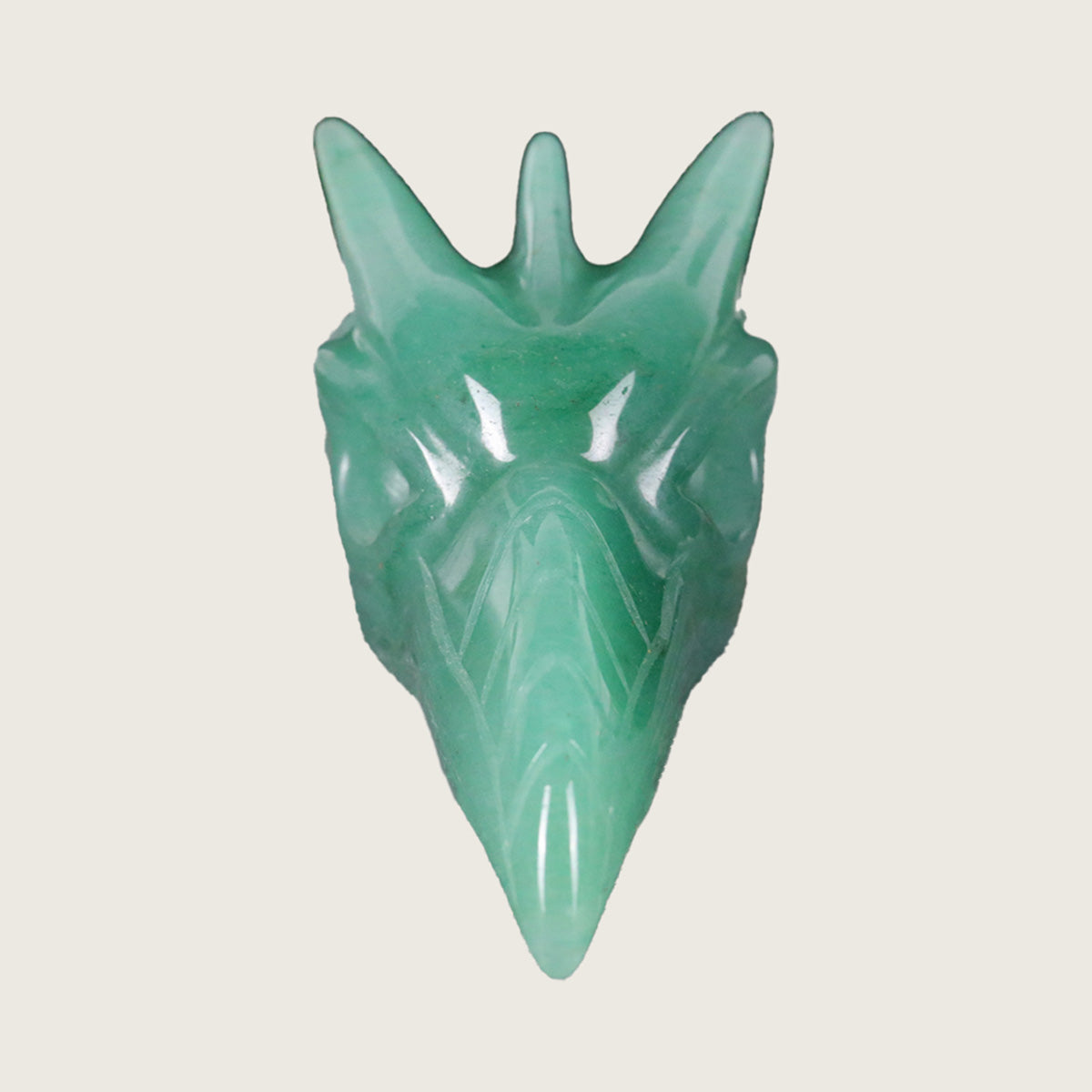 2.5" Green Aventurine Phoenix Skull Carving  #CSC0018