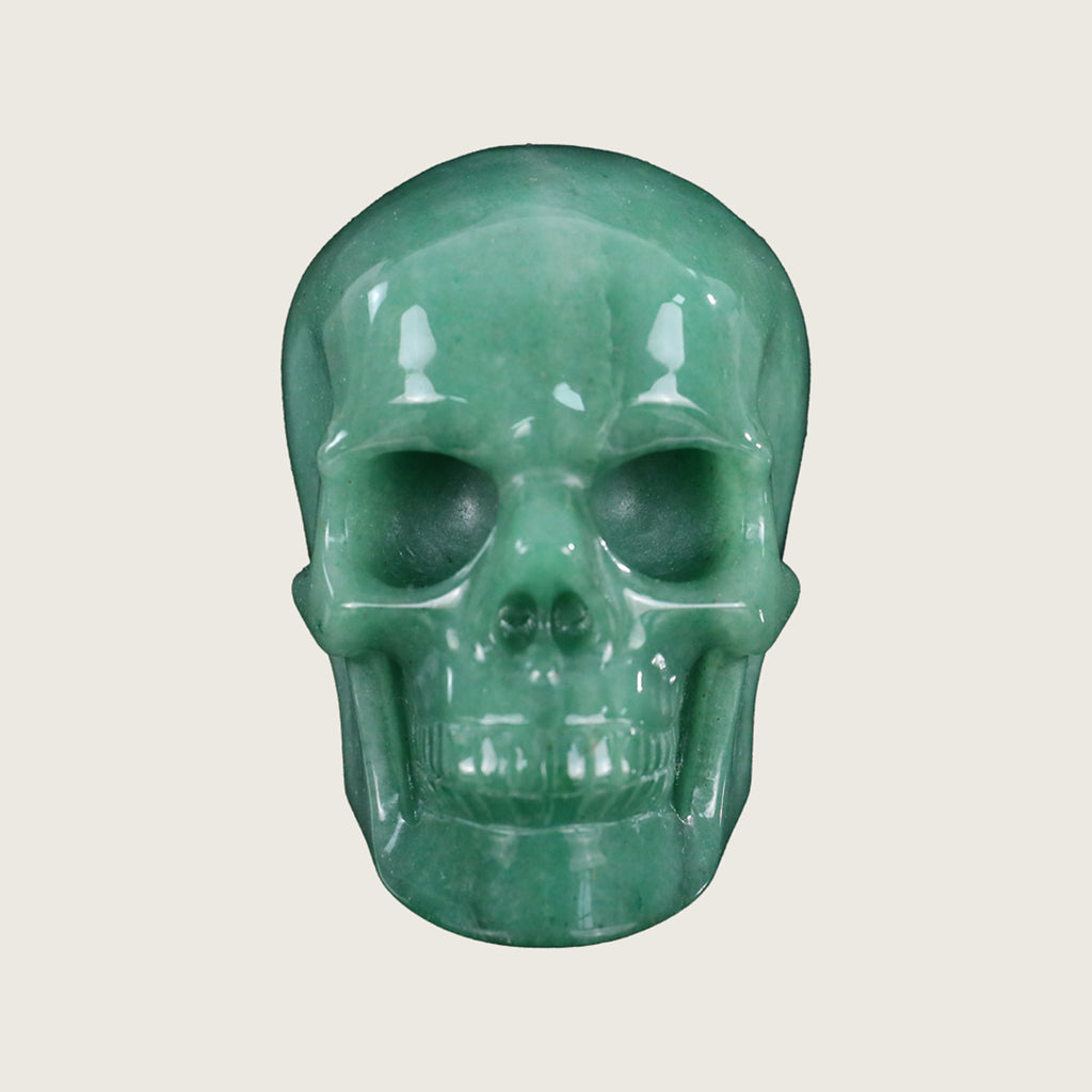 3.0" Green Aventurine Crystal Skull Carving  #SKH30057