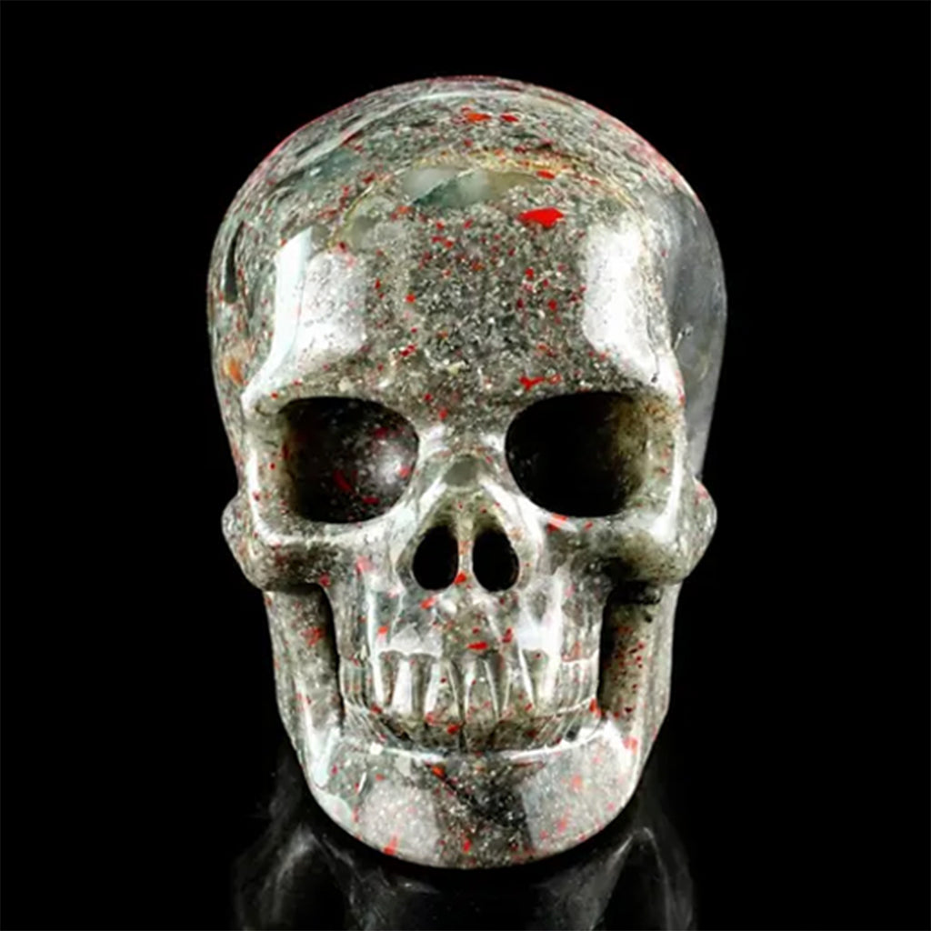 3.0" African Bloodstone Crystal Skull Carving  #SKH30118