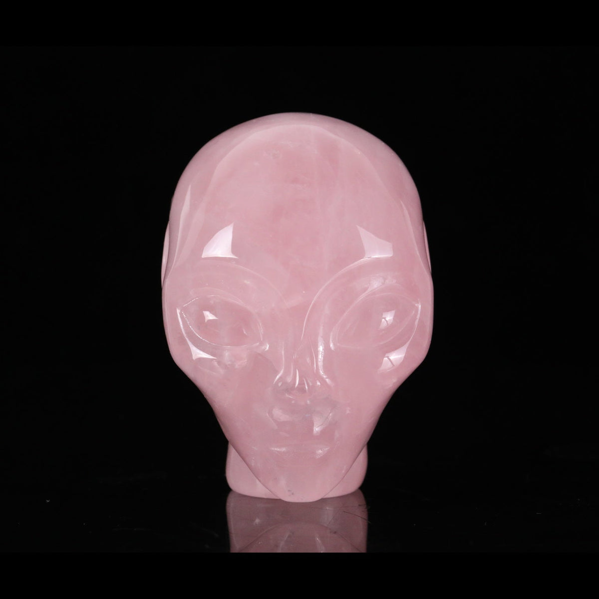 3.0" Rose Quartz Alien Skull Carving  #CSC0029