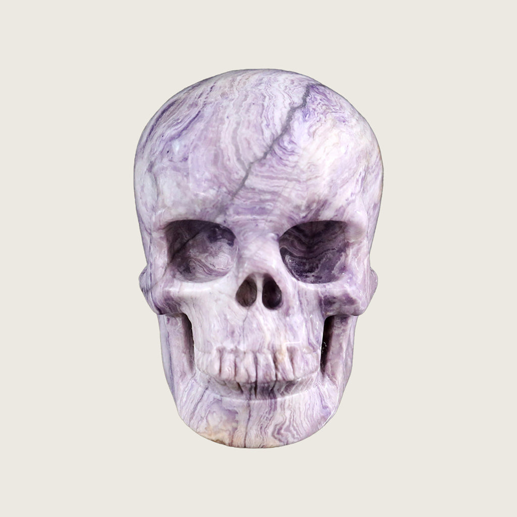 3.0" Purple Malachite Crystal Skull Carving  #SKH30038