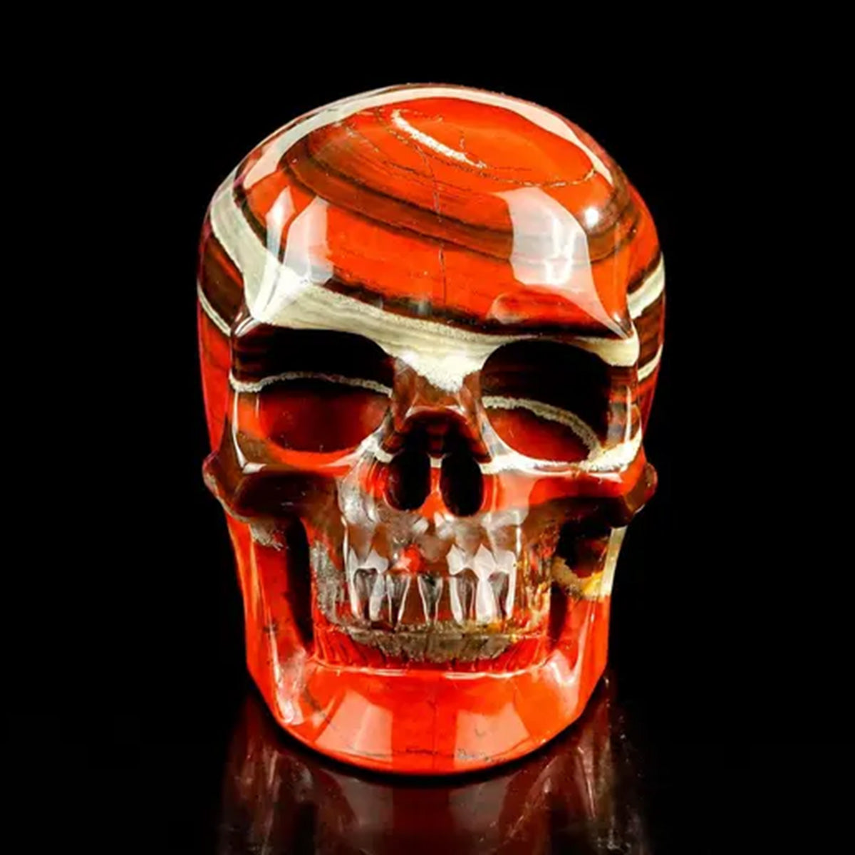 3.0" Red Jasper Crystal Skull Carving  #SKH30120