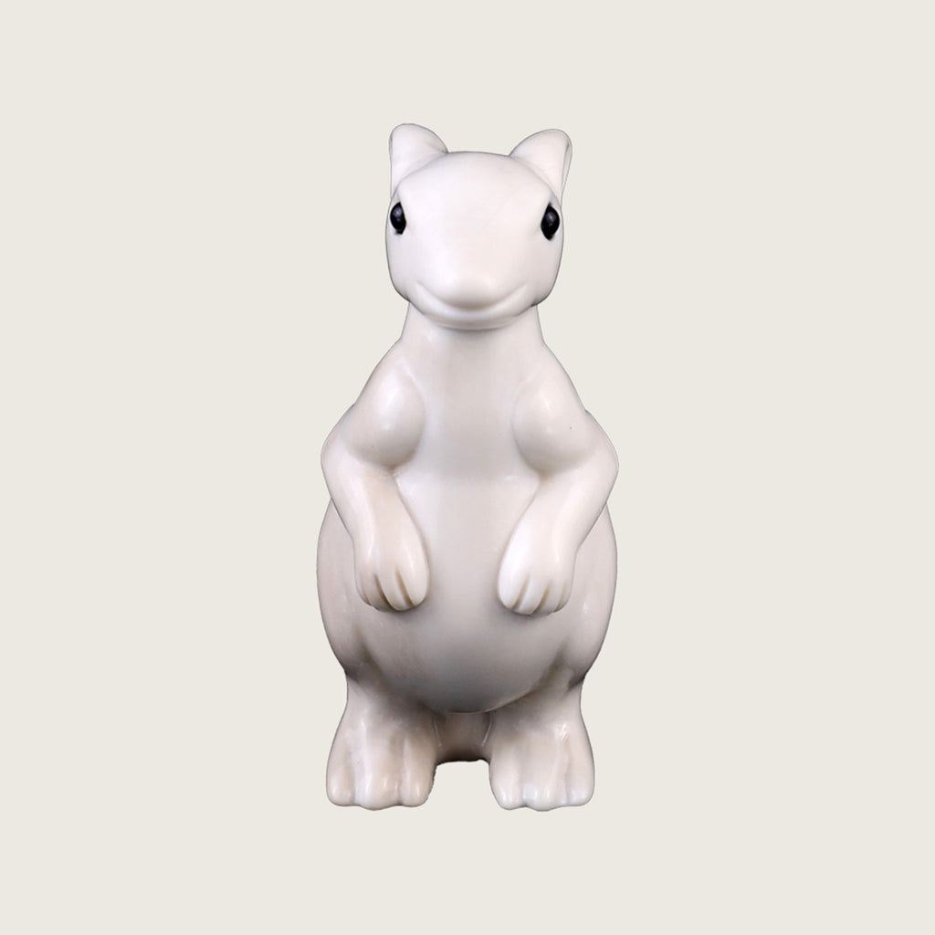 3.6" Ivory Jade Kangaroo Carving  #CHA0006