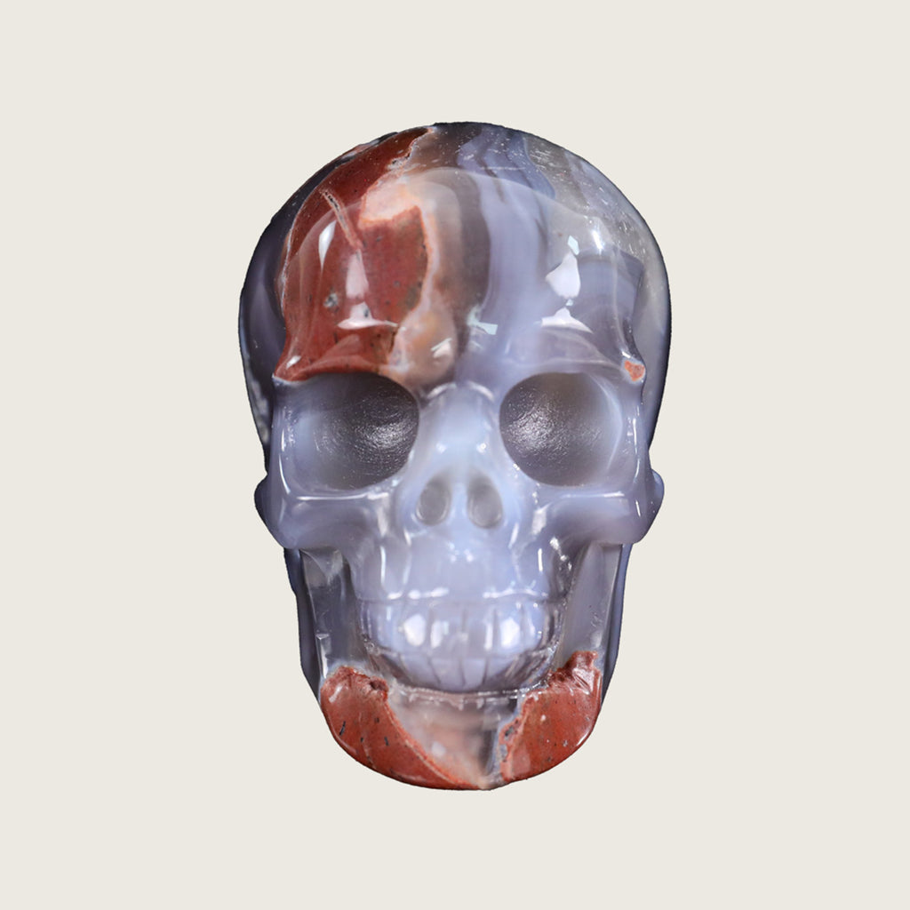 3.0" Hot Lava Agate Crystal Skull Carving  #SKH30046