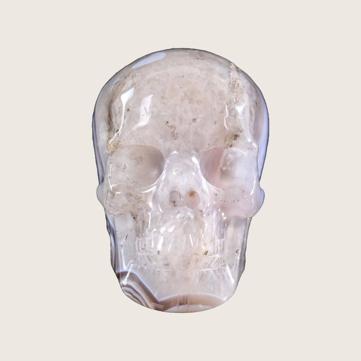 3.0" Red Crazy Lace Agate Human Skull Carving  #SKH30010