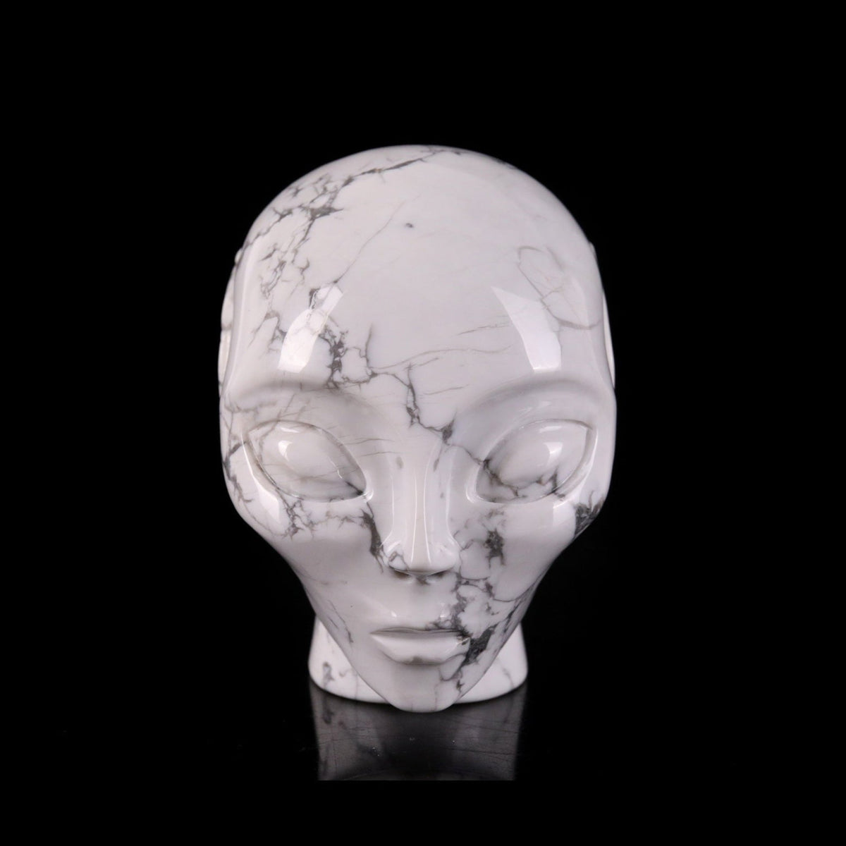 2.7" Howlite Alien Skull Carving  #CSC0035