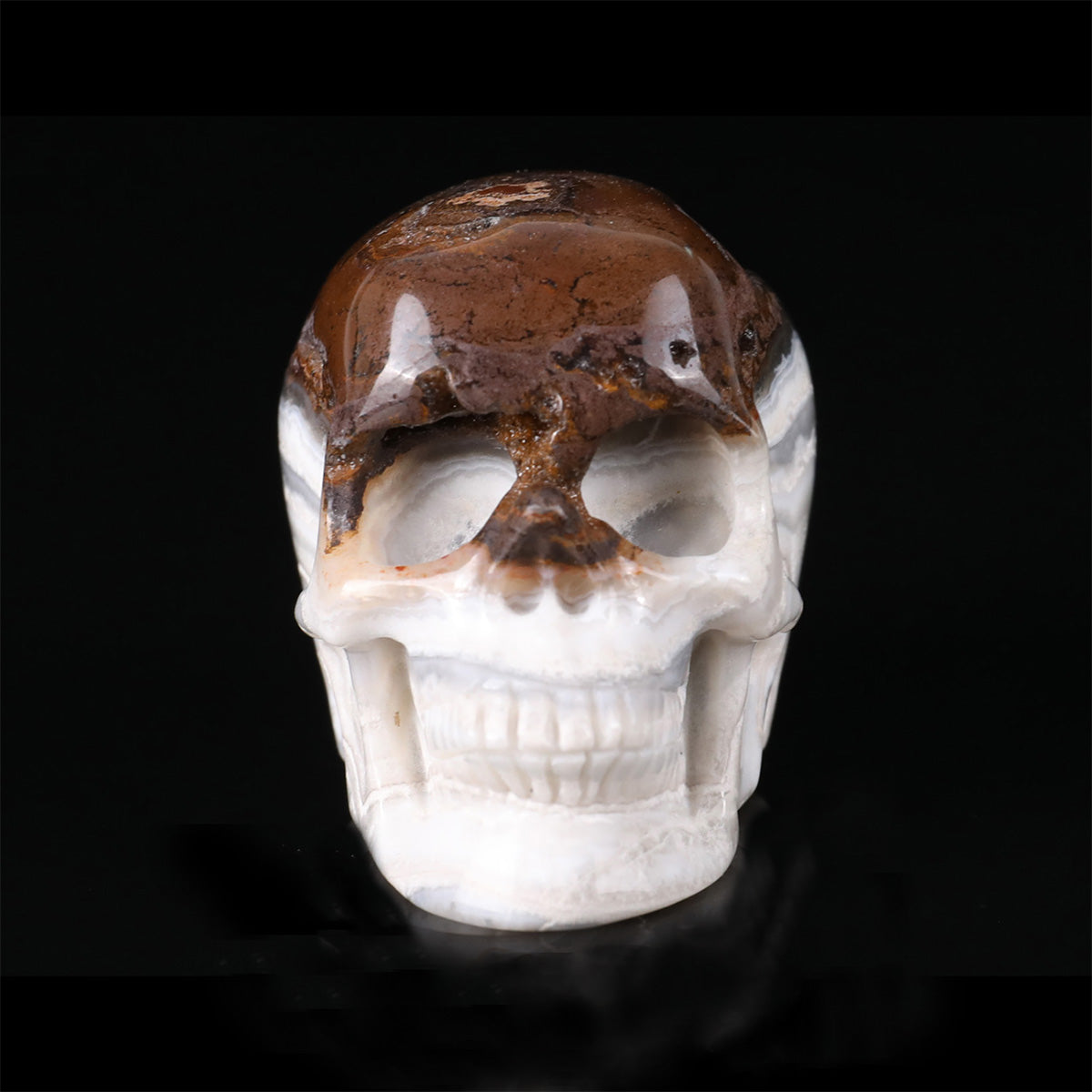 2.2" Red Lace Agate Crystal Skull Carving  #SKH22075