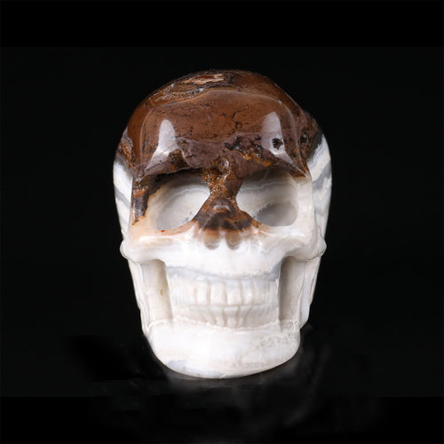 2.2" Red Lace Agate Crystal Skull Carving  #SKH22075