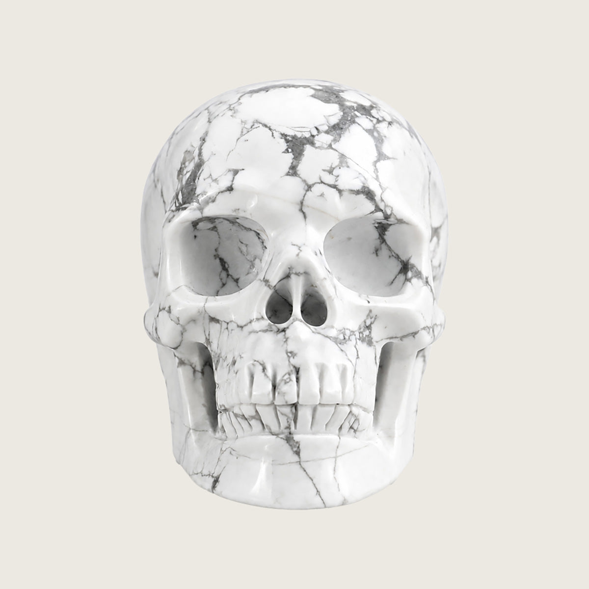 3.0" Howlite Crystal Skull Carving  #SKH30051