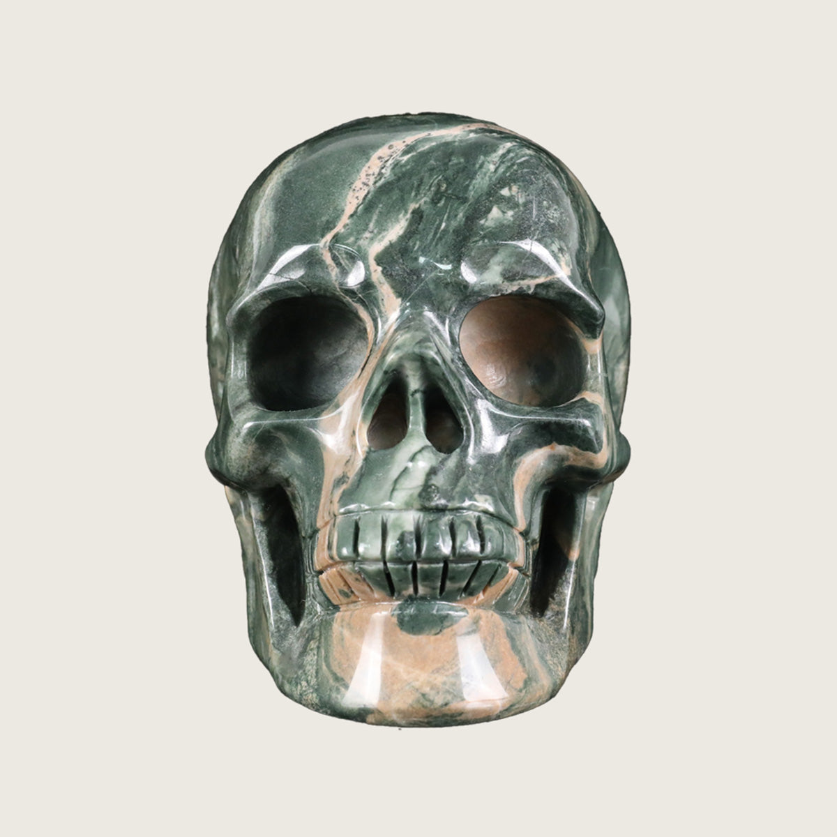 4.5" Nine Dragon Jade Crystal Skull Carving  #SKH45013