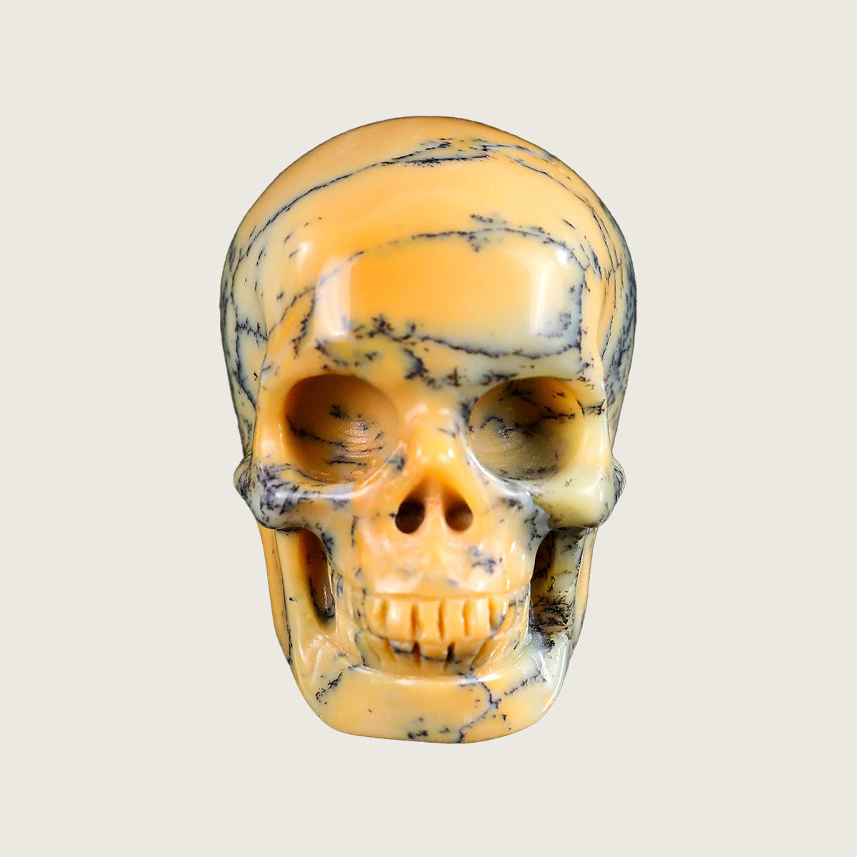 2.2" Yellow Opal Crystal Skull Carving  #SKHYO2201