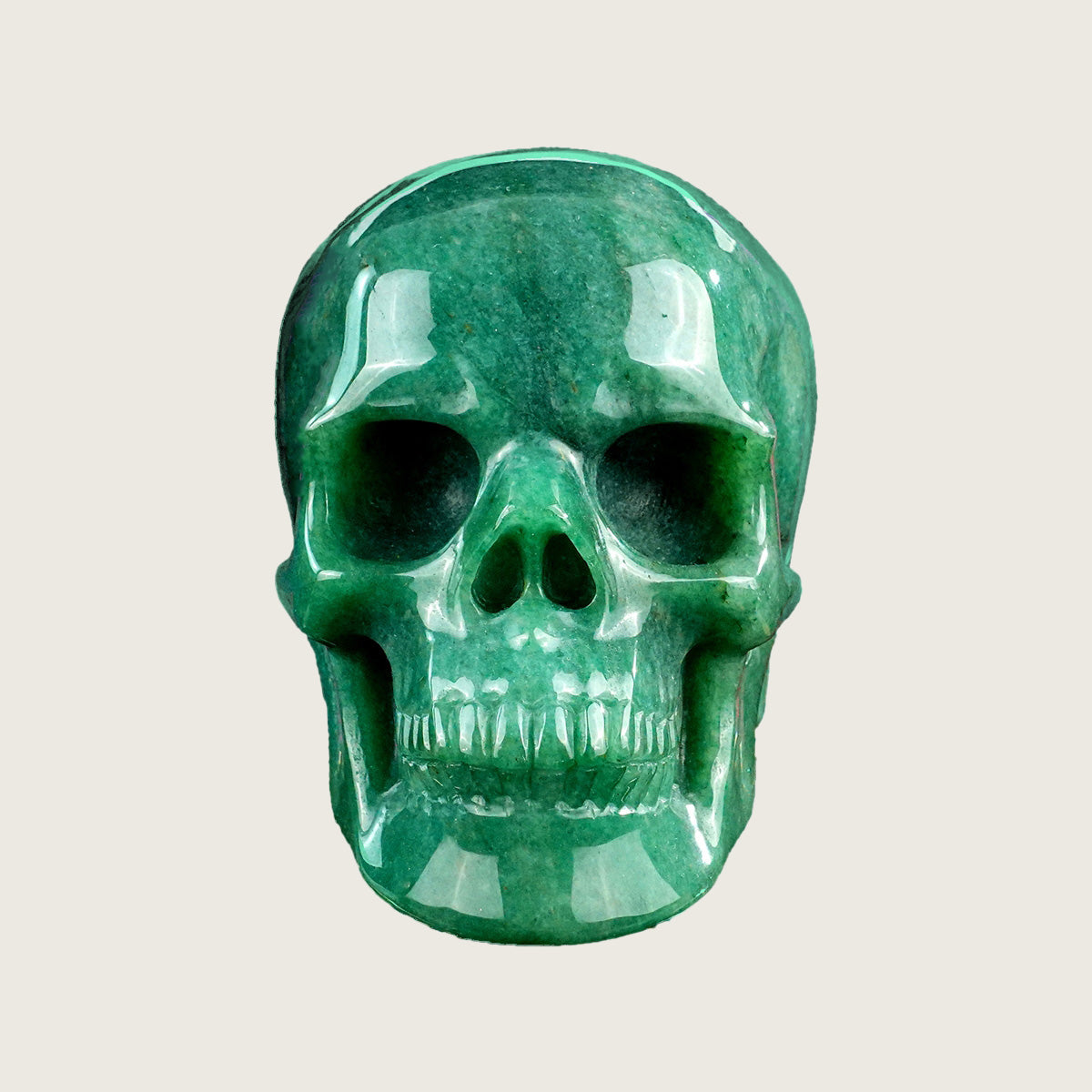 4.5" Green Aventurine Crystal Skull Carving  #SKHGA4501