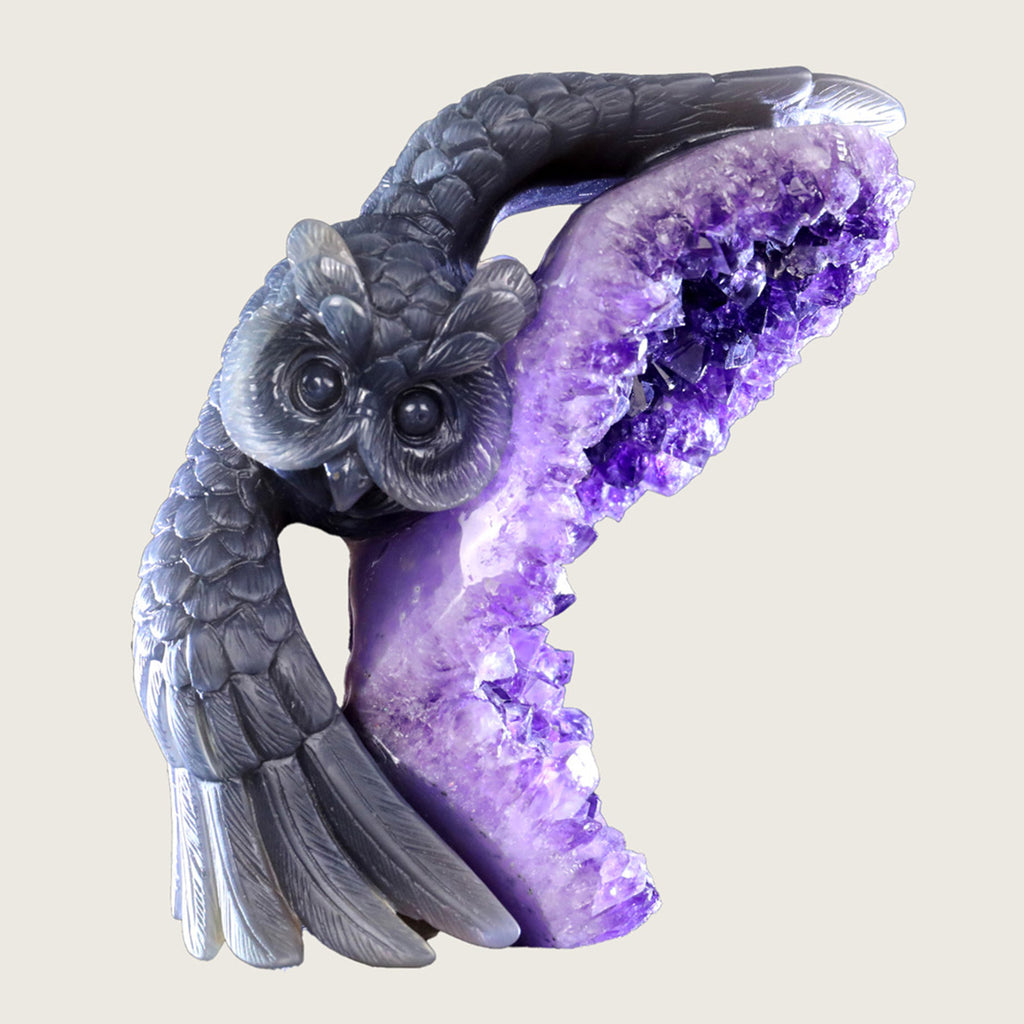 4.6" Druzy Agate Geode Carving  #GDC0012