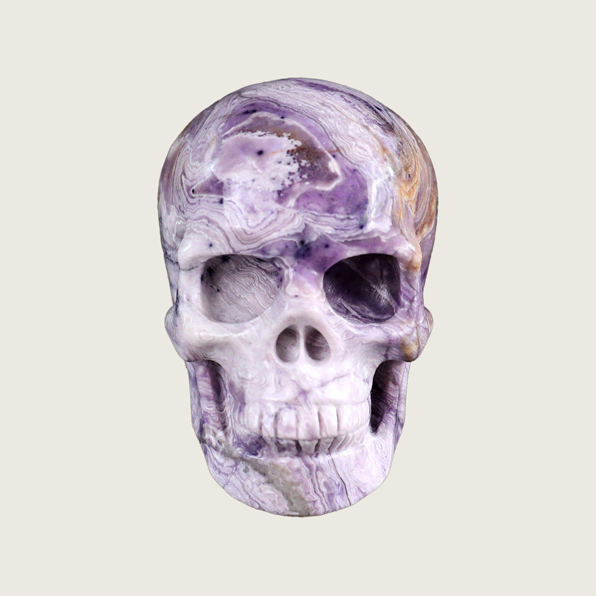 3.0" Purple Malachite Crystal Skull Carving  #SKH30069