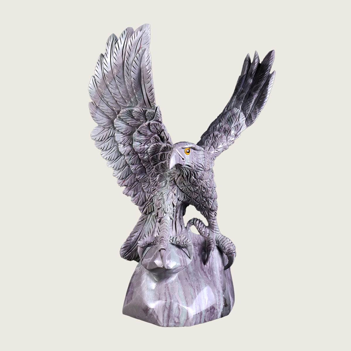 10.2" Jiulong Jade Crystal Eagle Carving  #CTC0037