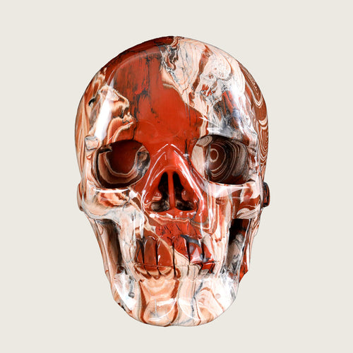 10.0" Red Jasper Huge Skull Carving  #SCS0004