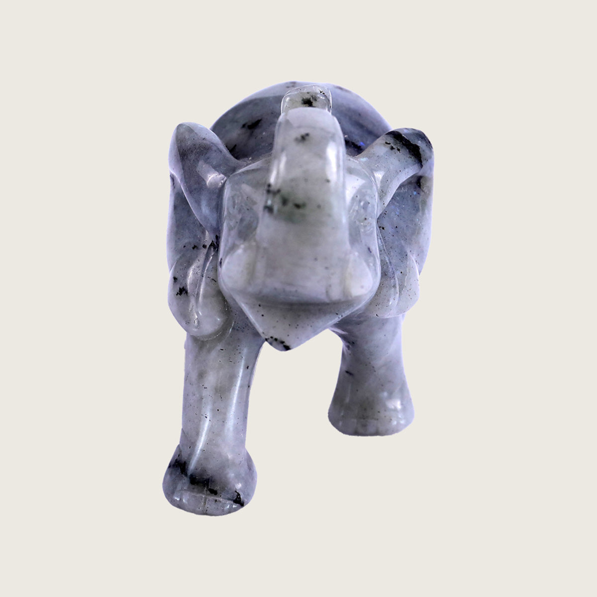 4.1" White Labradorite Elephant Carving  #CHA0017