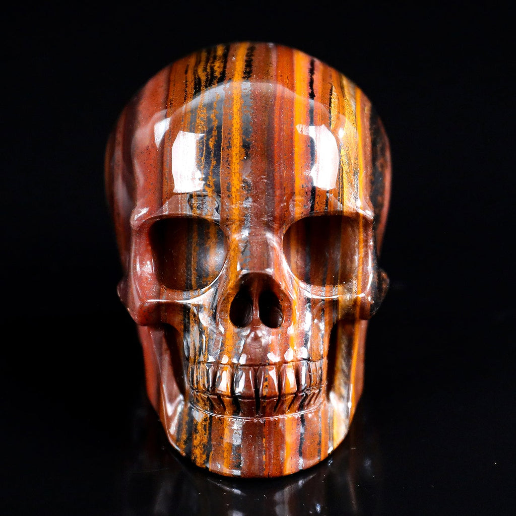 3.0" Tiger Iron Crystal Skull Carving  #SKH30108