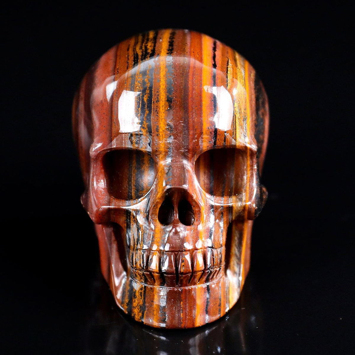 3.0" Tiger Iron Crystal Skull Carving  #SKH30108