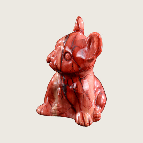 1.9" Red Jasper Dog Carving  #CHA0008
