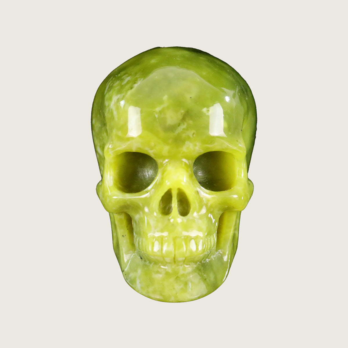 3.0" Xiuyan Jade Crystal Skull Carving  #SKH30067