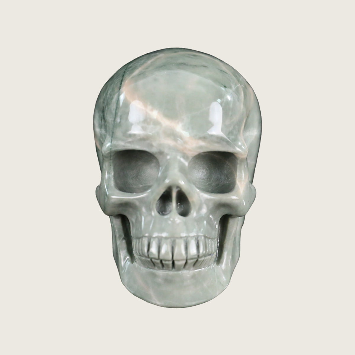 3.0" Nine Dragon Jade Crystal Skull Carving  #SKH30063
