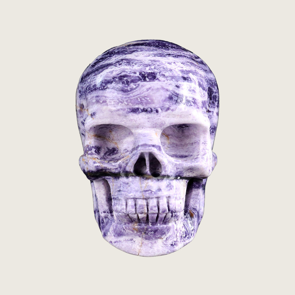 3.0" Purple Malachite Crystal Skull Carving  #SKH30032
