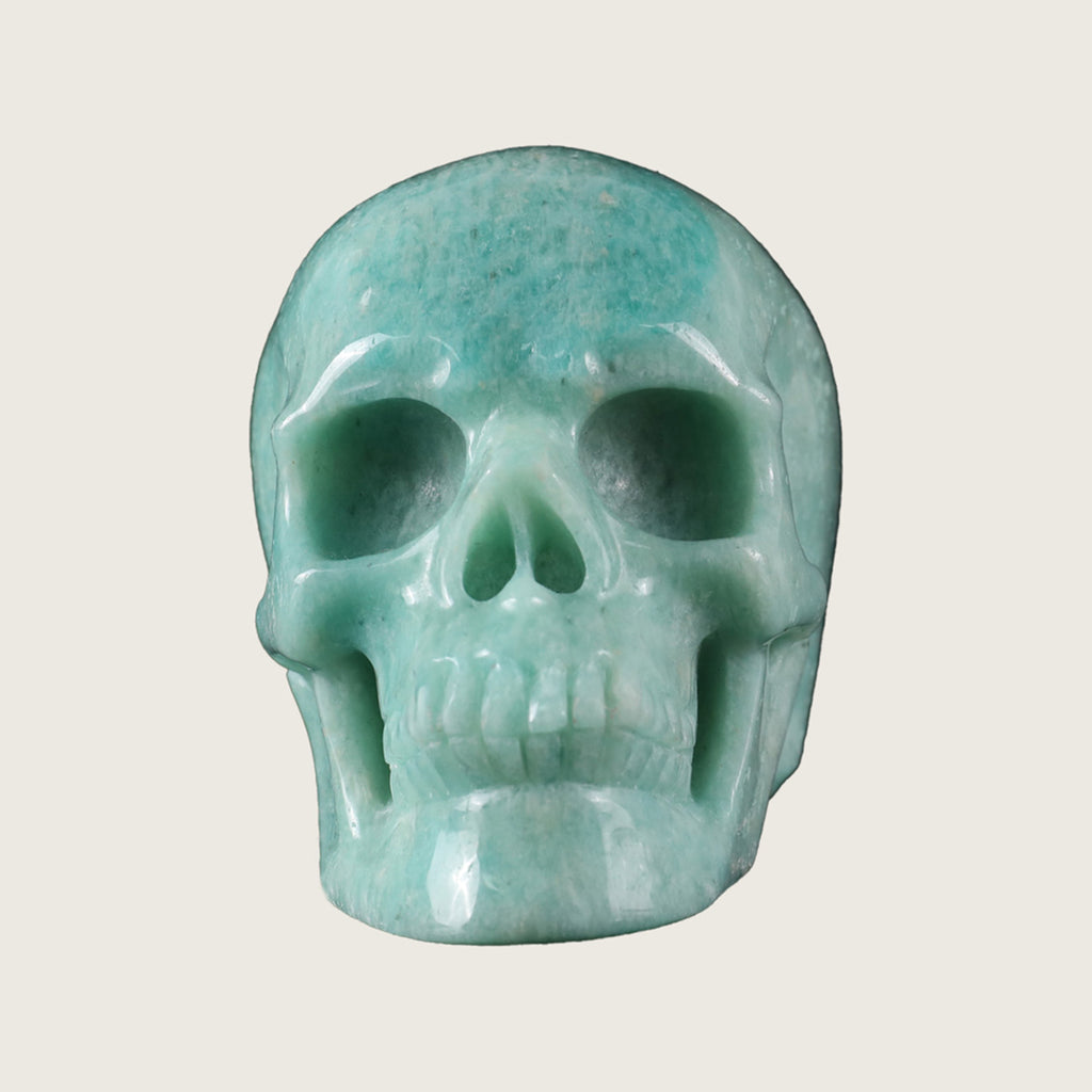 3.0" Amazonite Crystal Skull Carving  #SKH30073