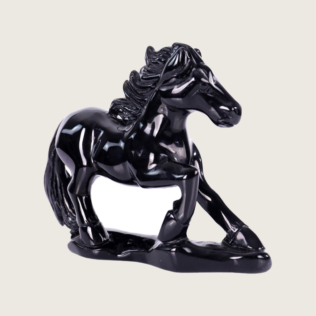 6.0" Black Obsidian Horse Carving  #CTC0053