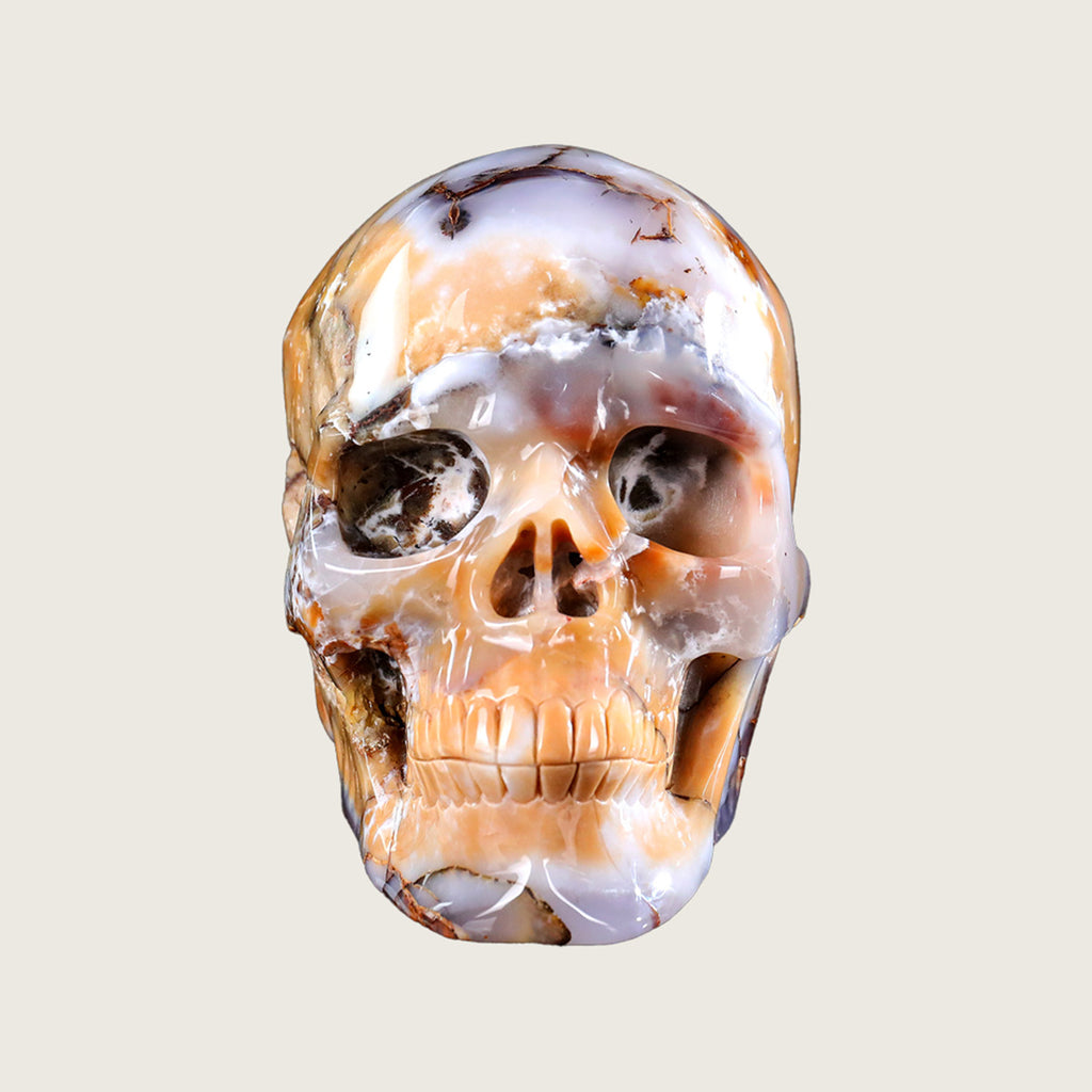 8.0" Blue Chalcedony Crystal Skull Carving  #SCS0017