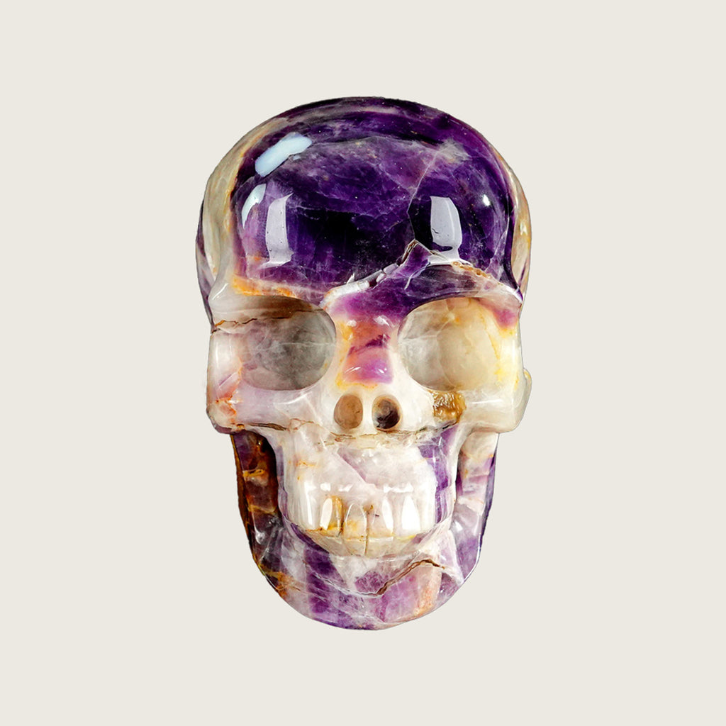 4.5" Dream Amethyst Crystal Skull Carving  #SKH45023