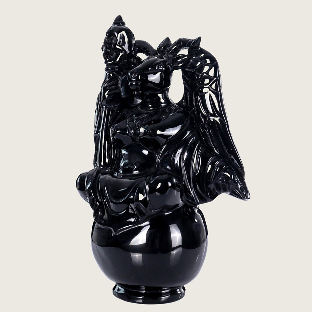 8.0" Black Obsidian Ghost King Carving  #CTC0003