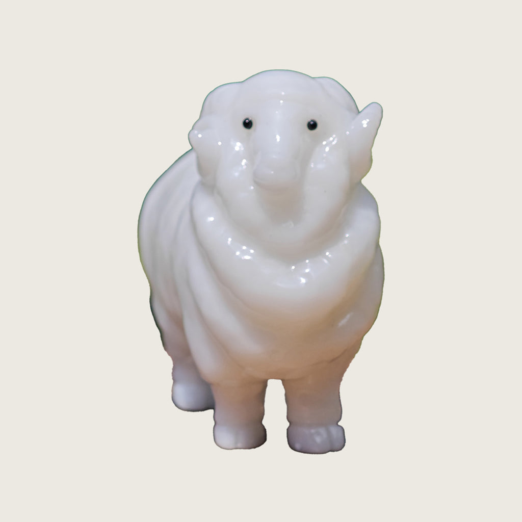 3.5" White Jade Sheep Carving  #CHA0016