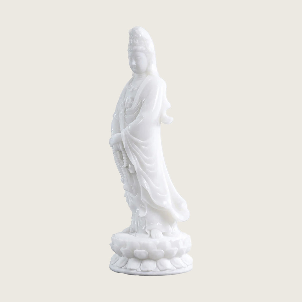 12.0" White Jade Crystal Kwan-Yin Carving  #CTC0026