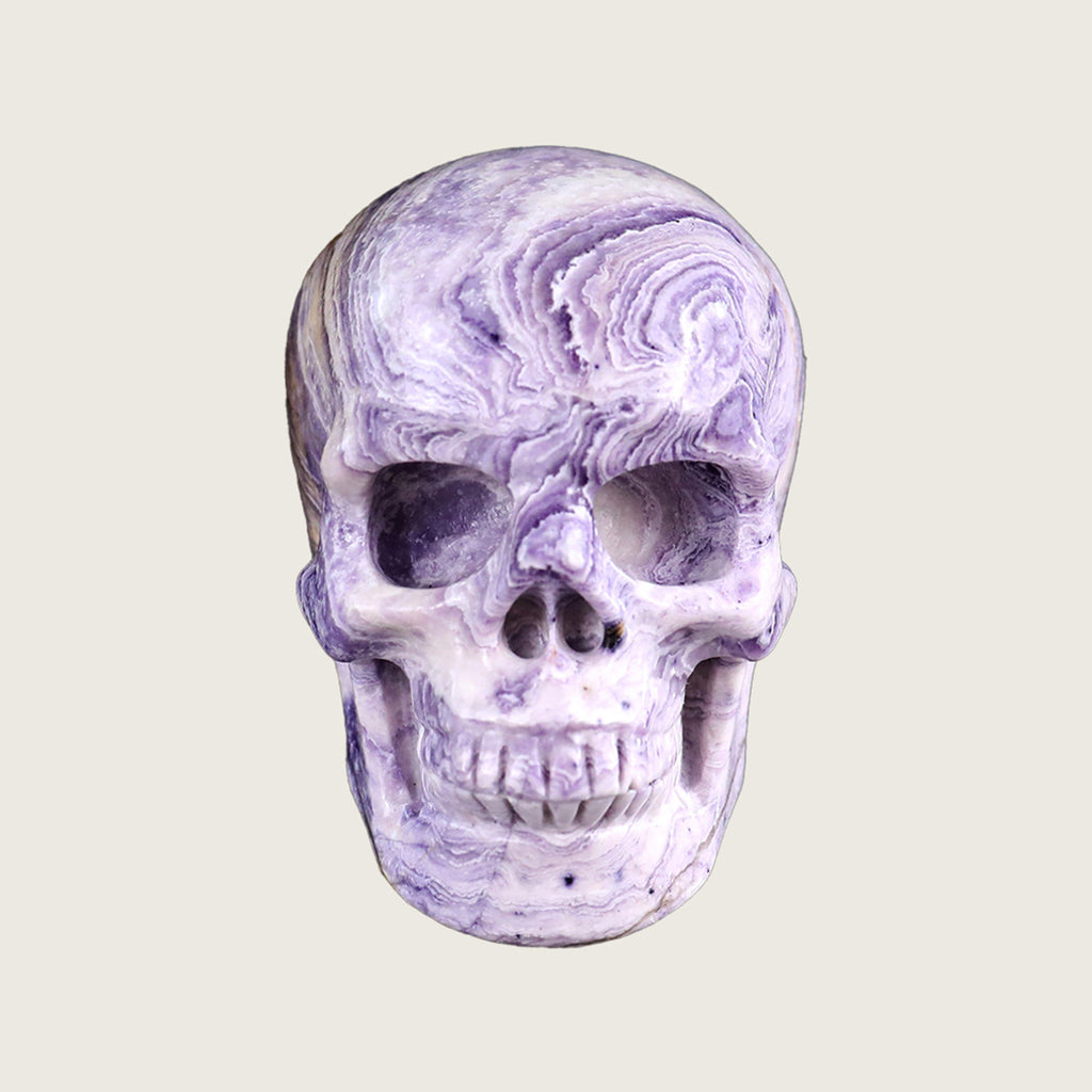 3.0" Purple Malachite Crystal Skull Carving  #SKH30031