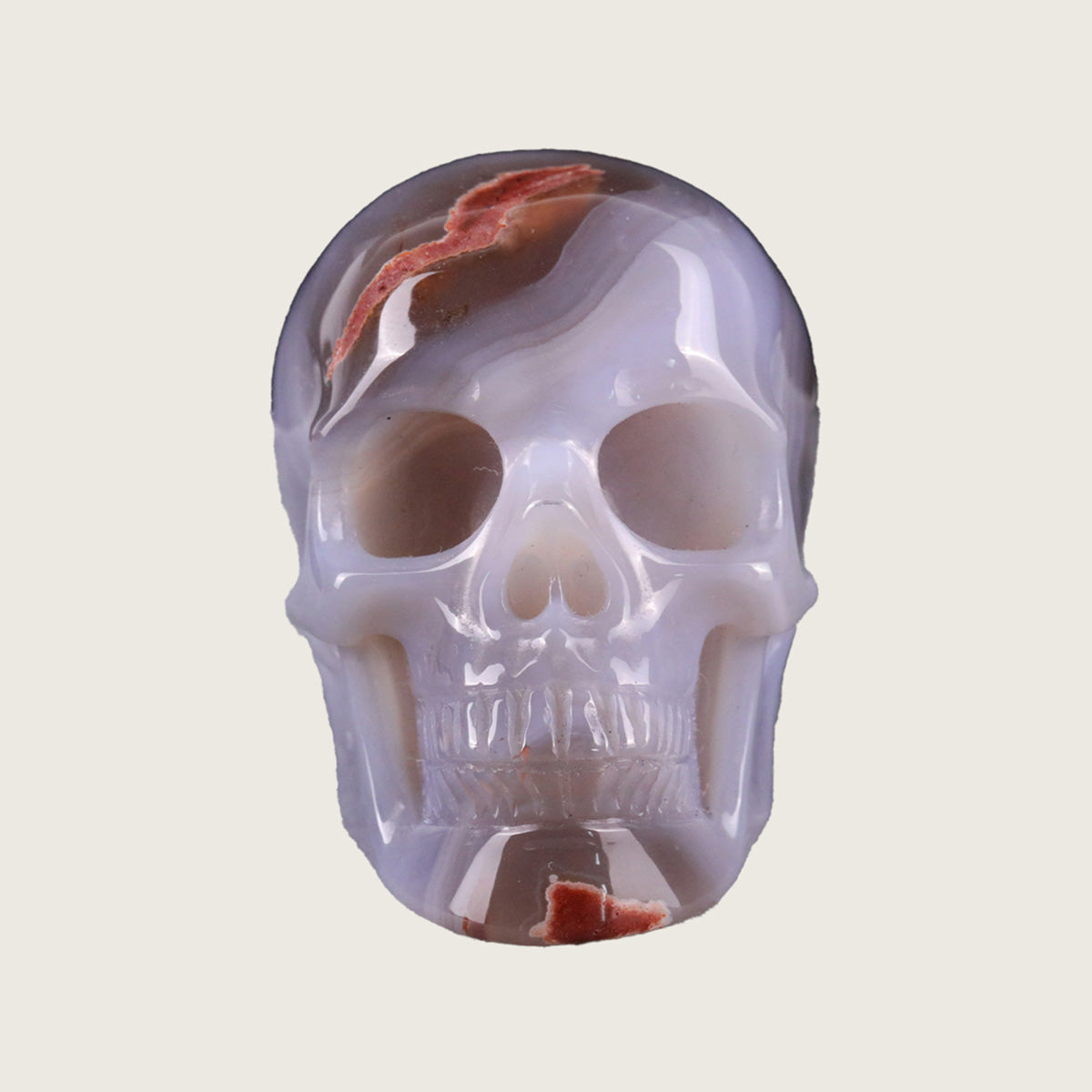 2.2" Solid Volcanic Agate Crystal Skull Carving  #SKH22048