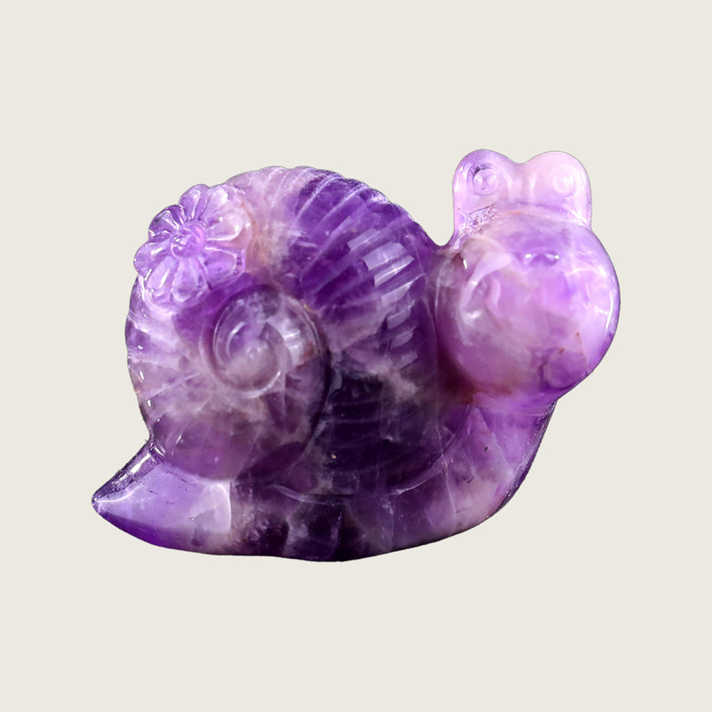 3.0" Amethyst Snail Carving  #CHA0019