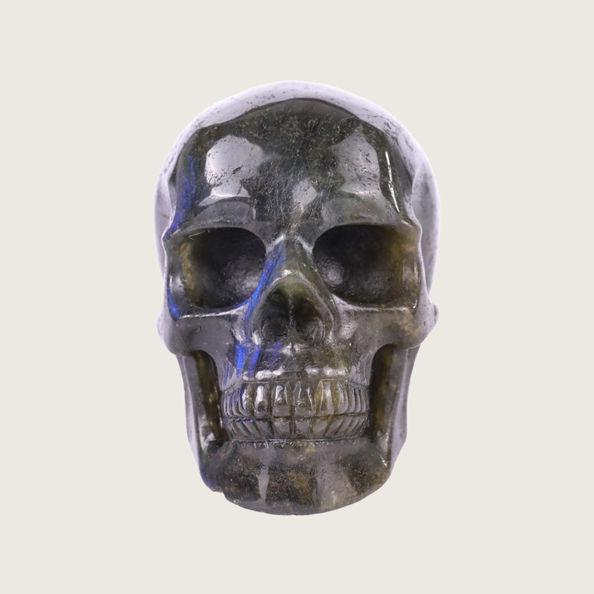 3.0" Blue Labradorite Human Skull Carving  #SKH30015