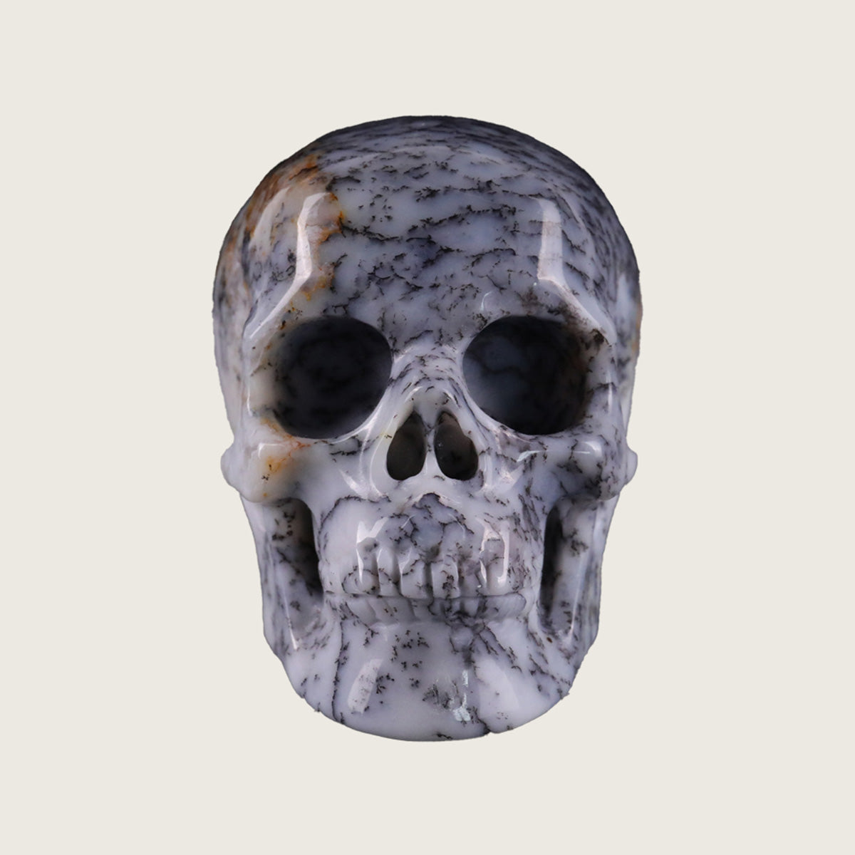 2.2" White Opal Crystal Skull Carving  #SKH22052