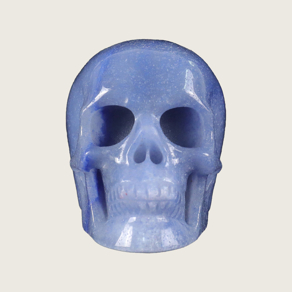 2.2" Blue Aventurine Crystal Skull Carving  #SKH22063