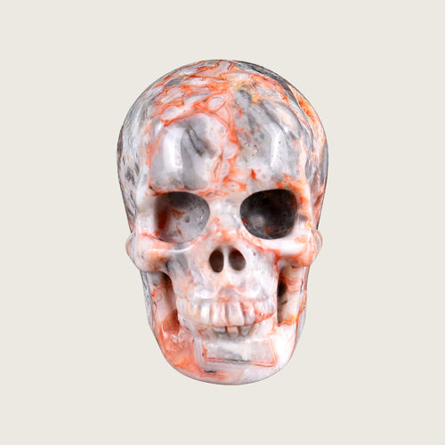 2.2" Crazy Agate Crystal Skull Carving  #SKHCA2201