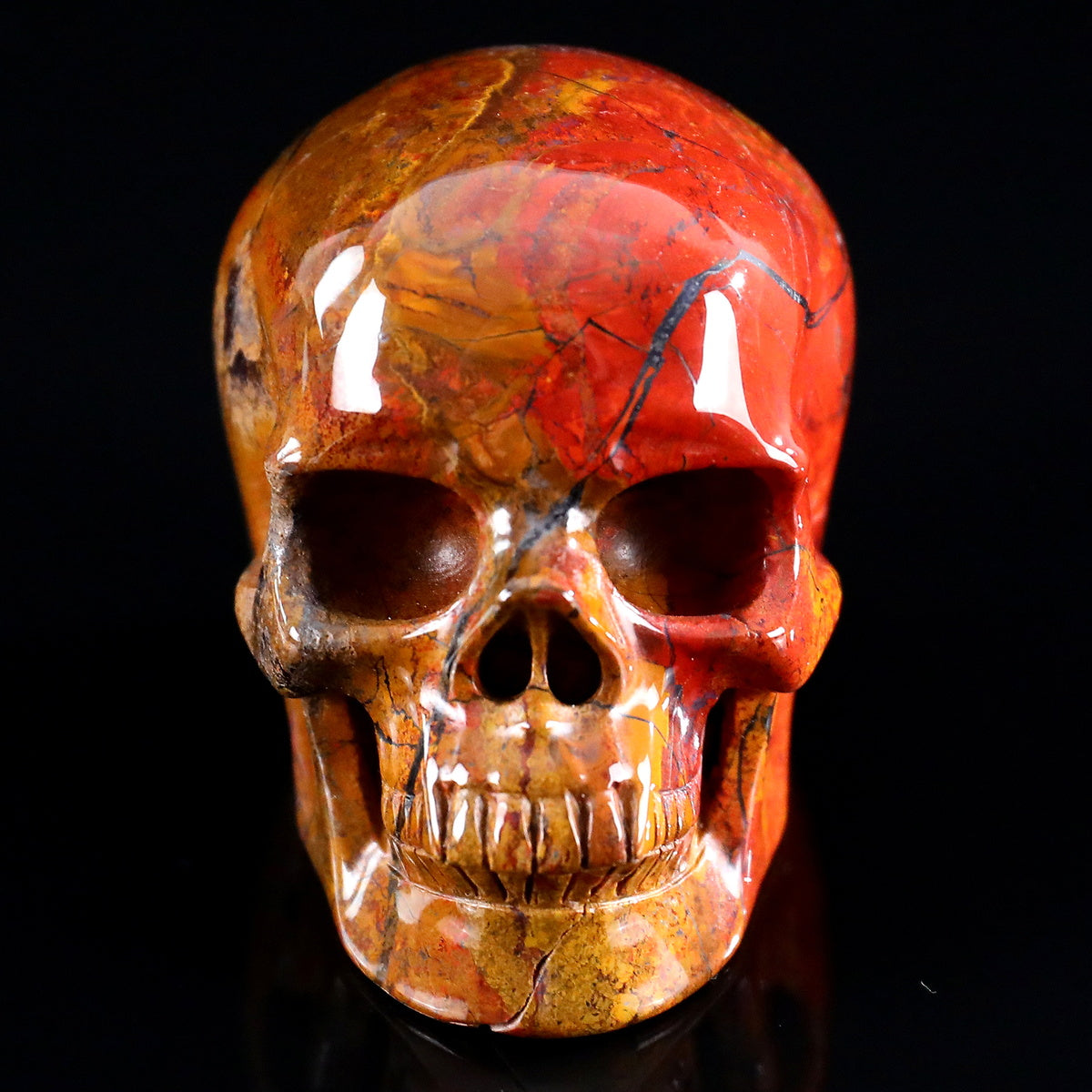 3.0" Red Jasper Crystal Skull Carving  #SKH30095