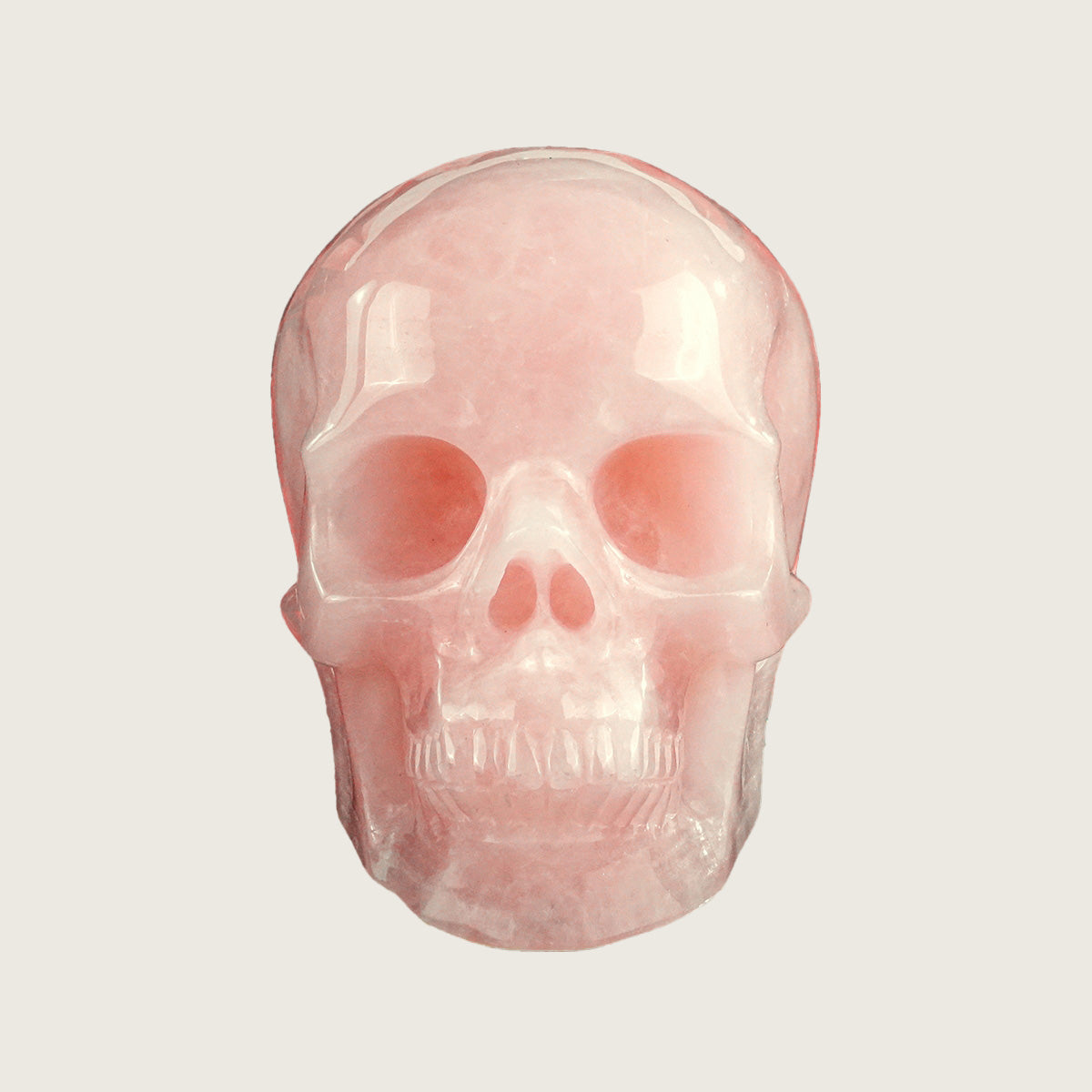 4.5" Rose Quartz Crystal Skull Carving  #SKHRQ4501