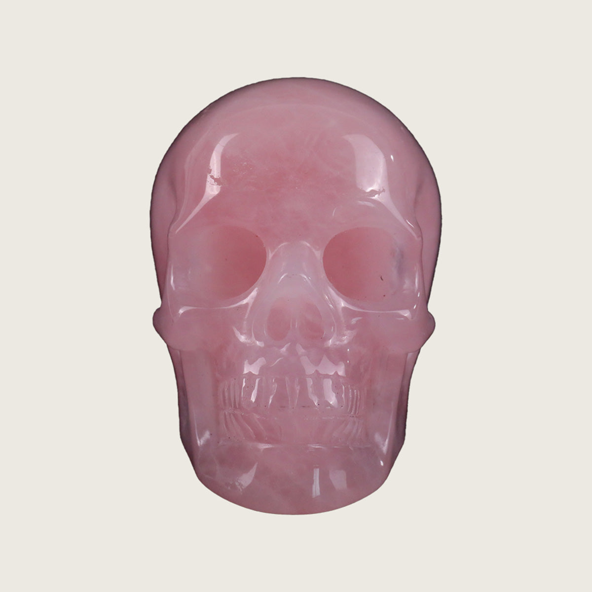 2.2" Rose Quartz Crystal Skull Carving  #SKH22026
