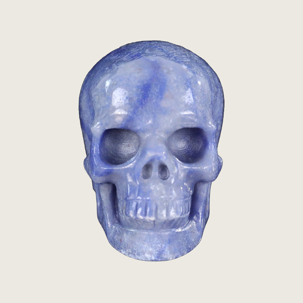 3.0" Blue Aventurine Crystal Skull Carving  #SKH30065